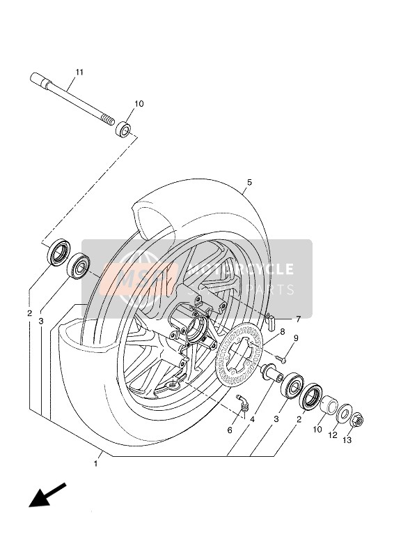 Yamaha X-MAX 400 2019 Front Wheel for a 2019 Yamaha X-MAX 400